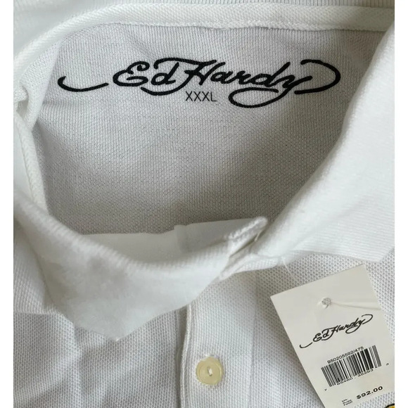 Ed Hardy Men's Y2K Graphic Love Kills Collared Long Sleeve Polo Shirt Sz 3XL NWT - Picture 7 of 11